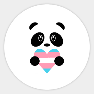 Transgender Flag Heart Panda Sticker